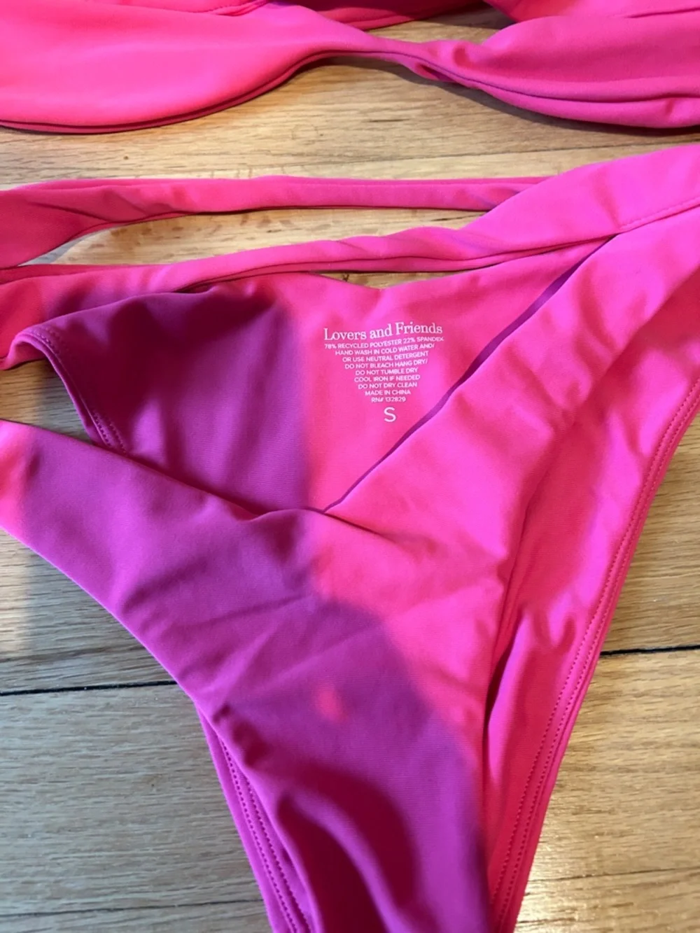 Lovers + Friends Vibrant Pink Twist Bikini Set - Picture 3 of 5
